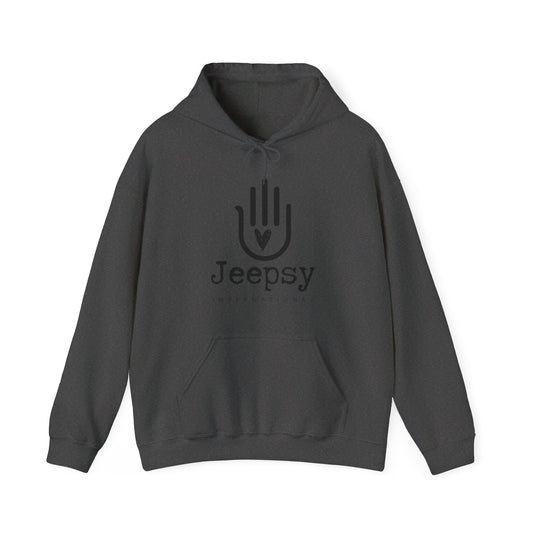 Jeepsy Keep Love Heavy Blend™ Hooded Dark Grey Sweatshirt