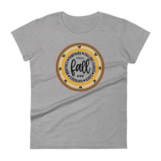 Jeepsy Fall Love Grey Graphic T-shirt