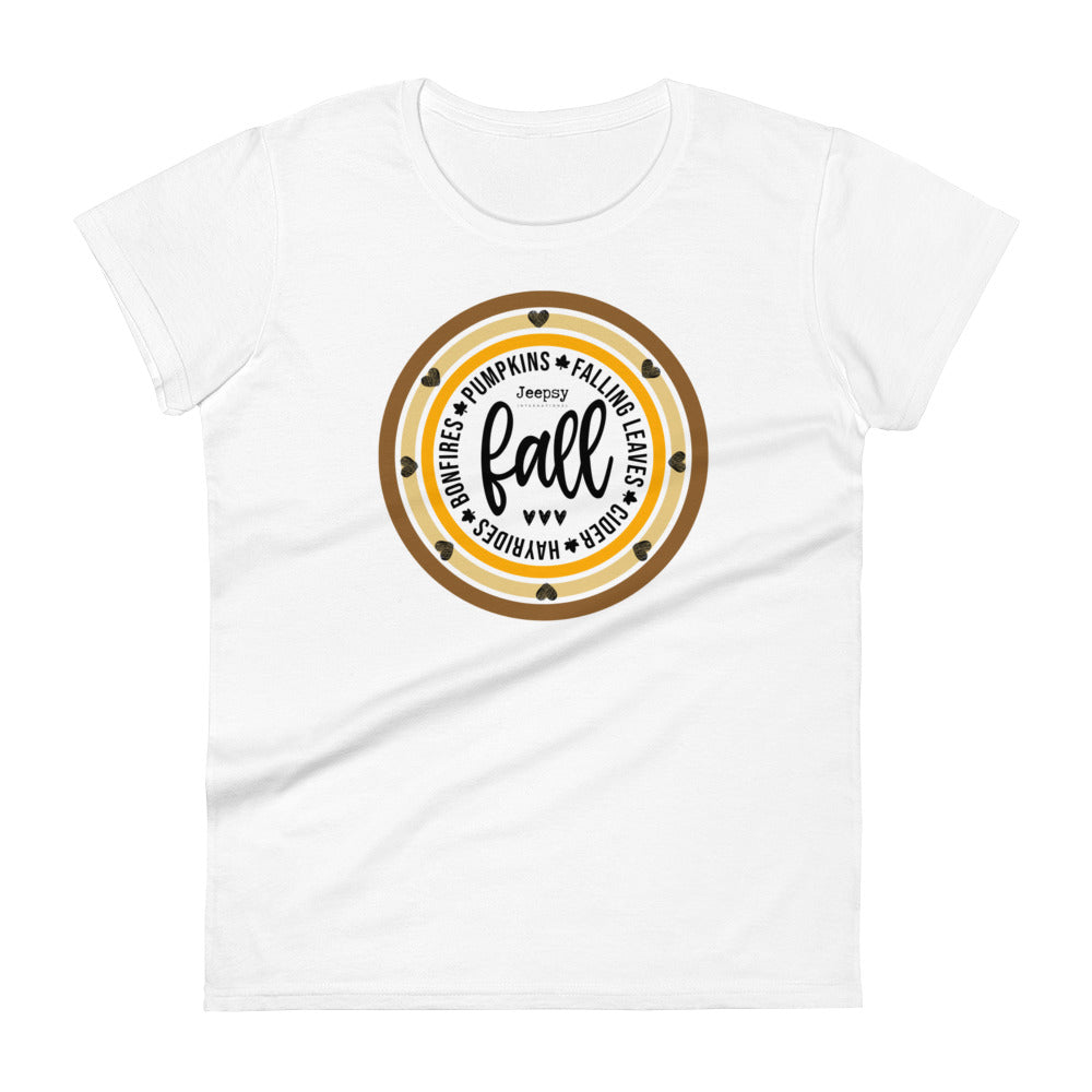 Jeepsy Fall Love White Graphic T-shirt