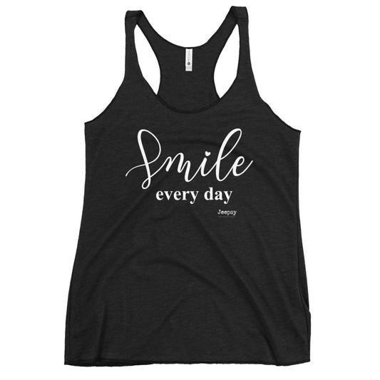 Jeepsy Strong Woman -Smile Every Day - Racerback Tank Top