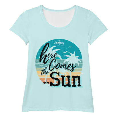 Jeepsy The Sun Cian Blue Graphic T-shirt